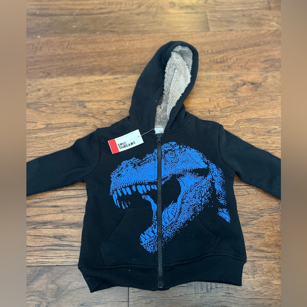 Epic thread toddler boy lined dinosaur sweatshirt. 3t. New with tags.